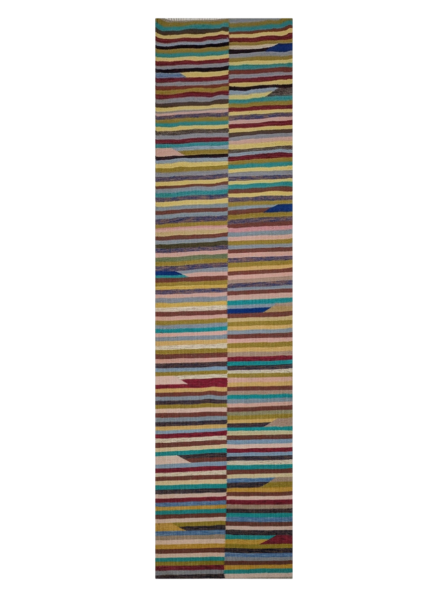 Contemporary Afghan Kilim Runner - Size: 300 x 80 cm (9'10" x 2'7")