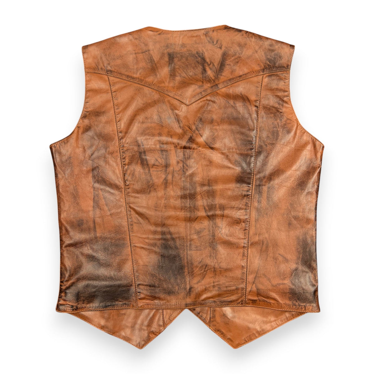 Men’s Waxed Brown Cowhide Fashion Leather Vest