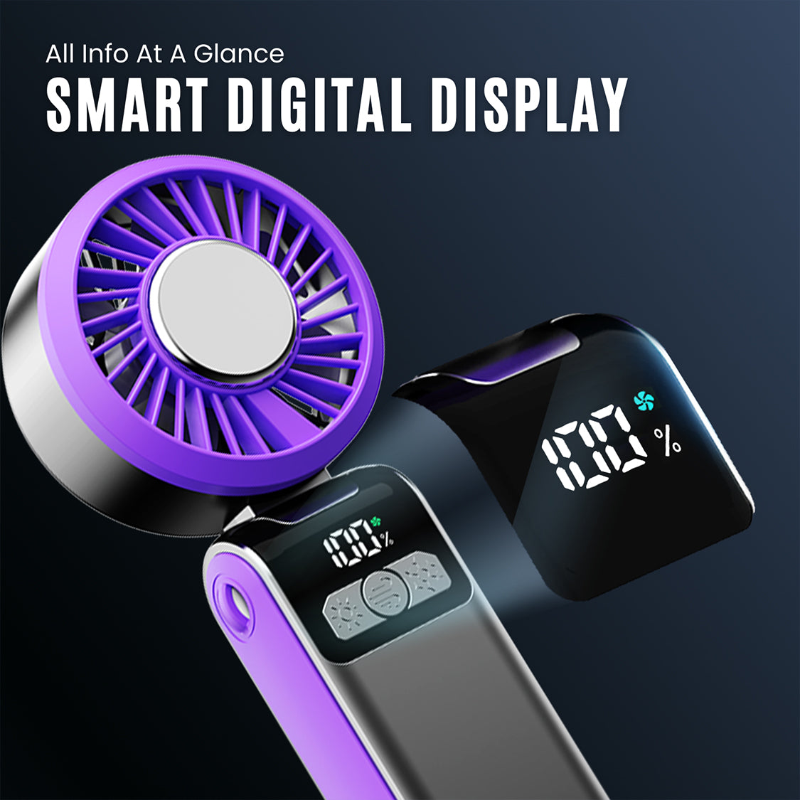 Jabees FrostOne Fold – Foldable Handheld Fan with Cooling Plate