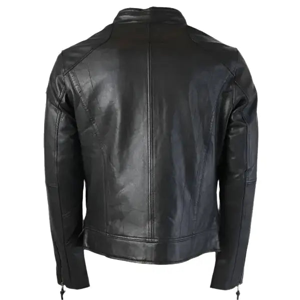Men’s Black Quilted Leather Perfecto Jacket