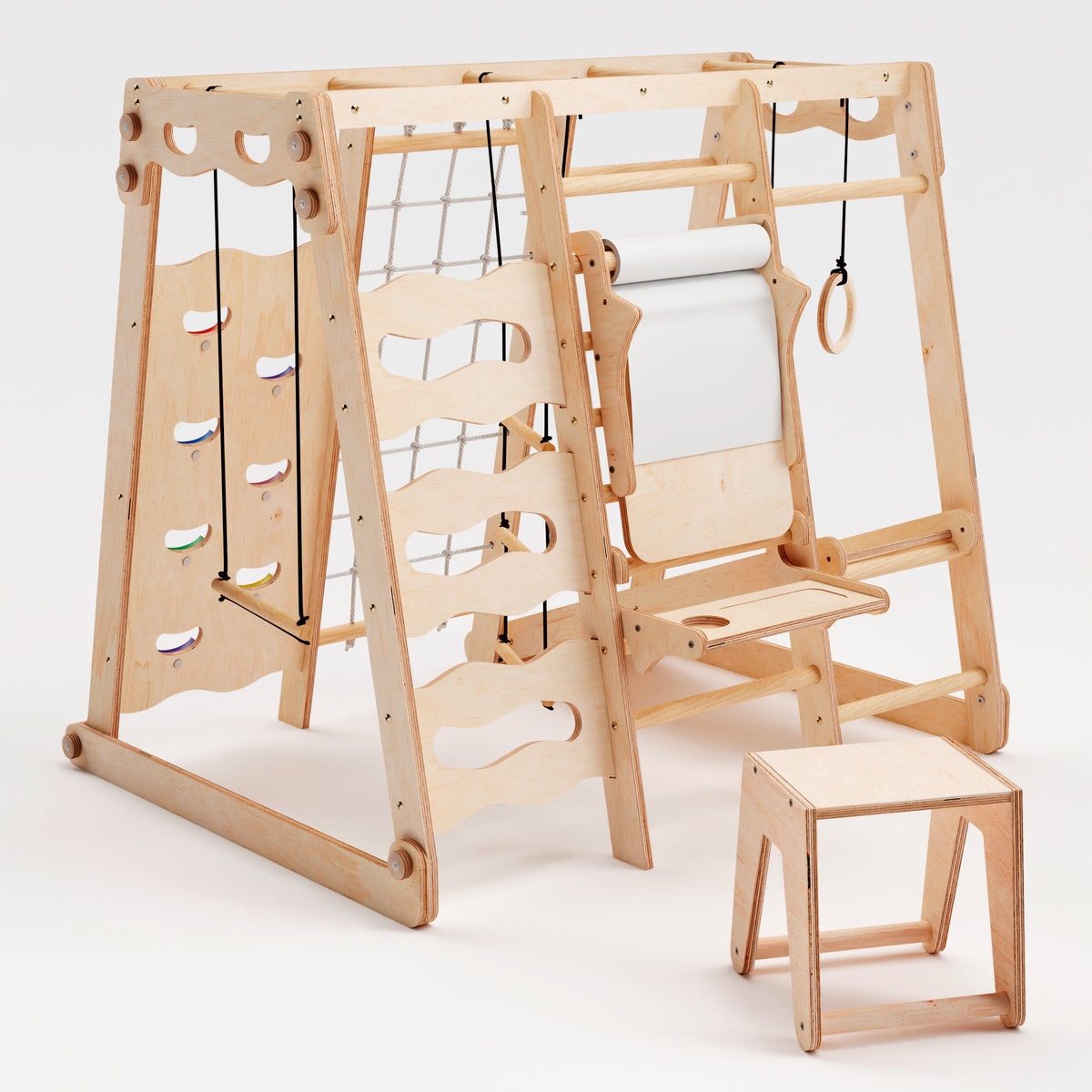 6in1 Indoor Playground for Toddlers - Playground + Swings Set + Slide Board + Rope + Stairs