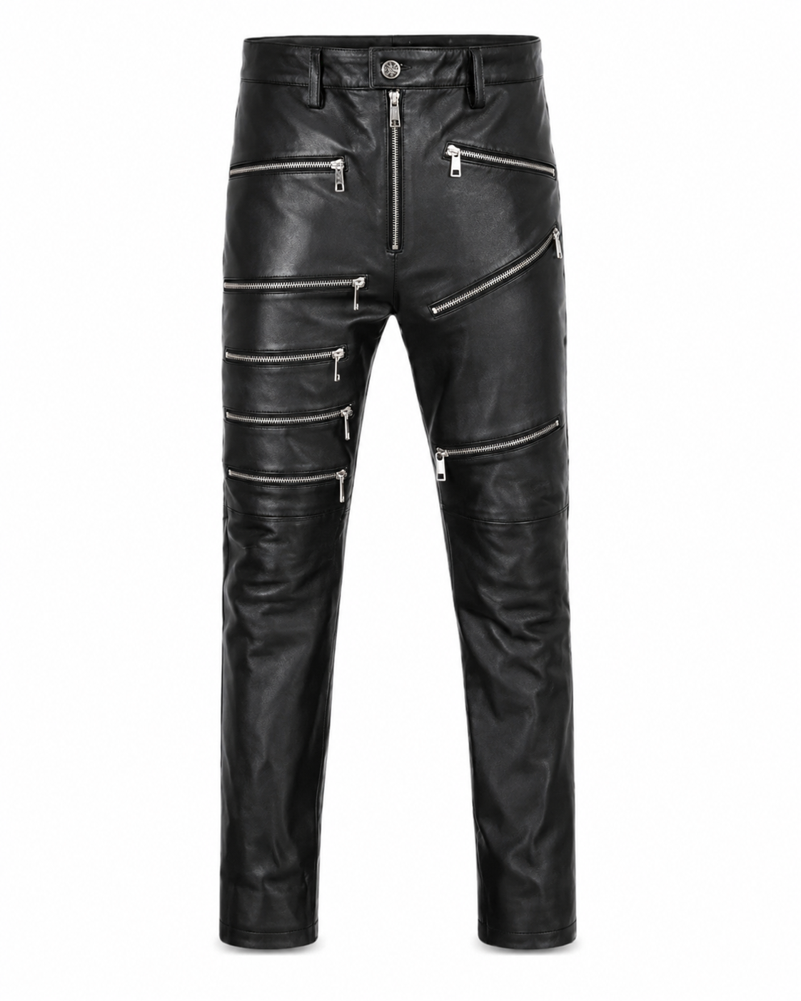 Real Leather Sheepskin Pants Black
