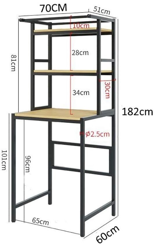 CARLA HOME 3-Tier Over Washing Machine Storage Rack Laundry Shelf Organiser for Bathroom or Toilet (Black)