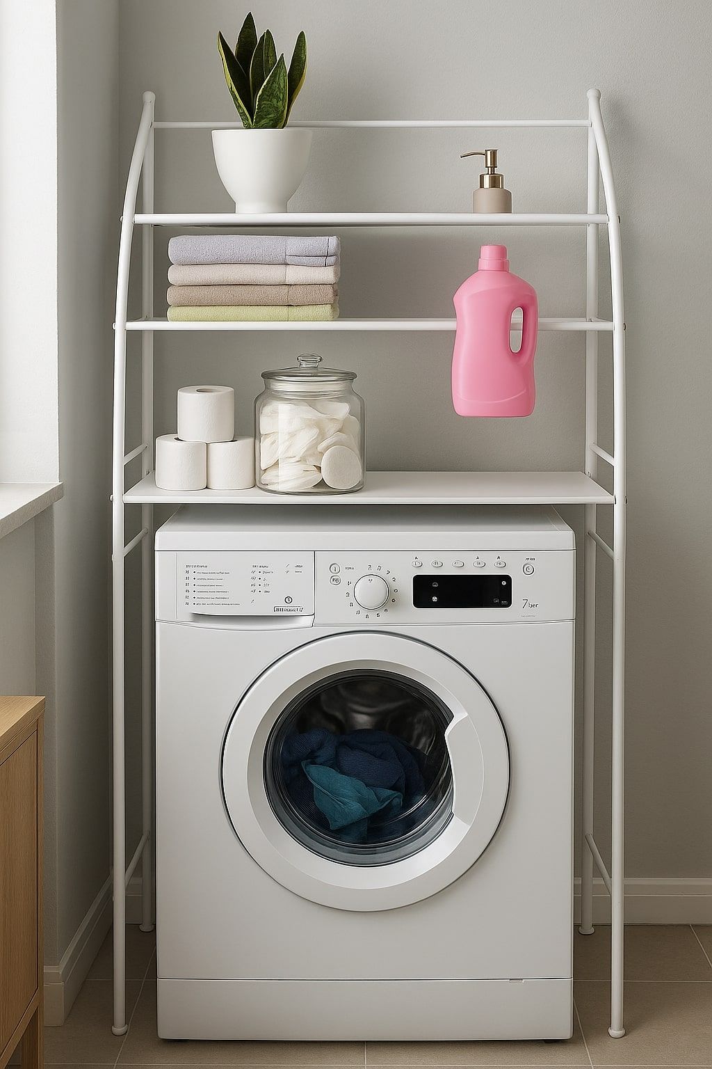 3-Tier Over Washing Machine Storage Rack for Laundry Room - Black