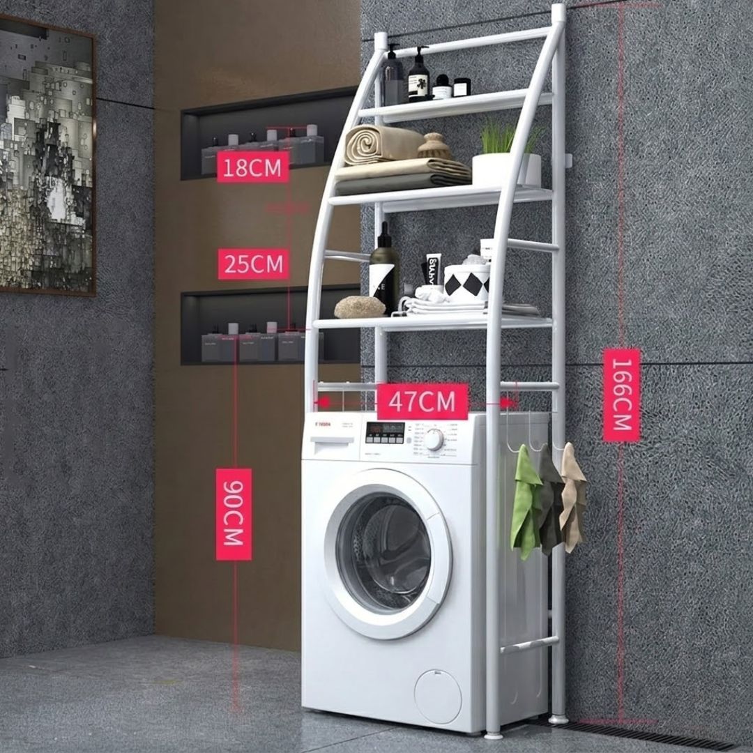 3-Tier Over Washing Machine Storage Rack for Laundry Room - Black