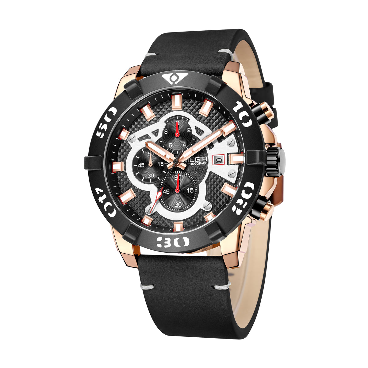 MEGIR Men Watches Fashion Luxury Big Dial Sports Watches Waterproof Quartz Wristwatch Chronograph Man Casual Luminous Clock 2136