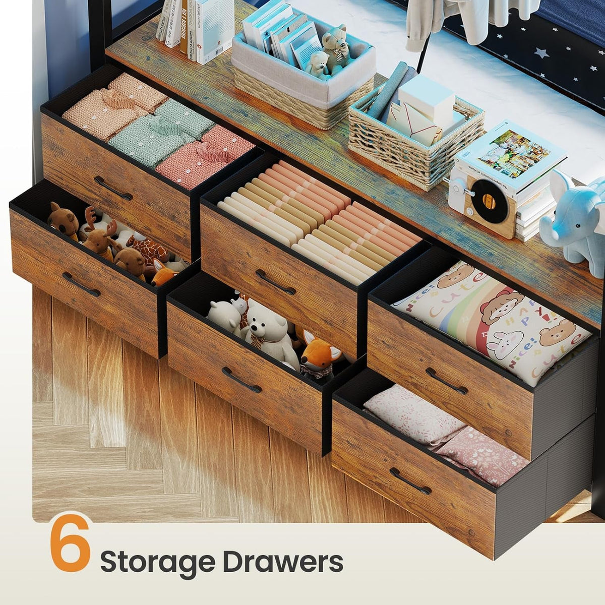 Rustic Brown Ultra Durable Full Over Full Bunk Bed System