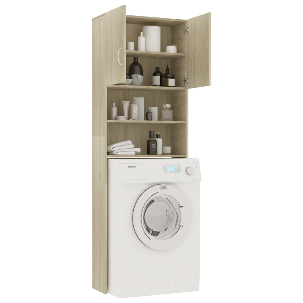 NNEVL Washing Machine Cabinet Sonoma Oak 64x25.5x190 cm Chipboard