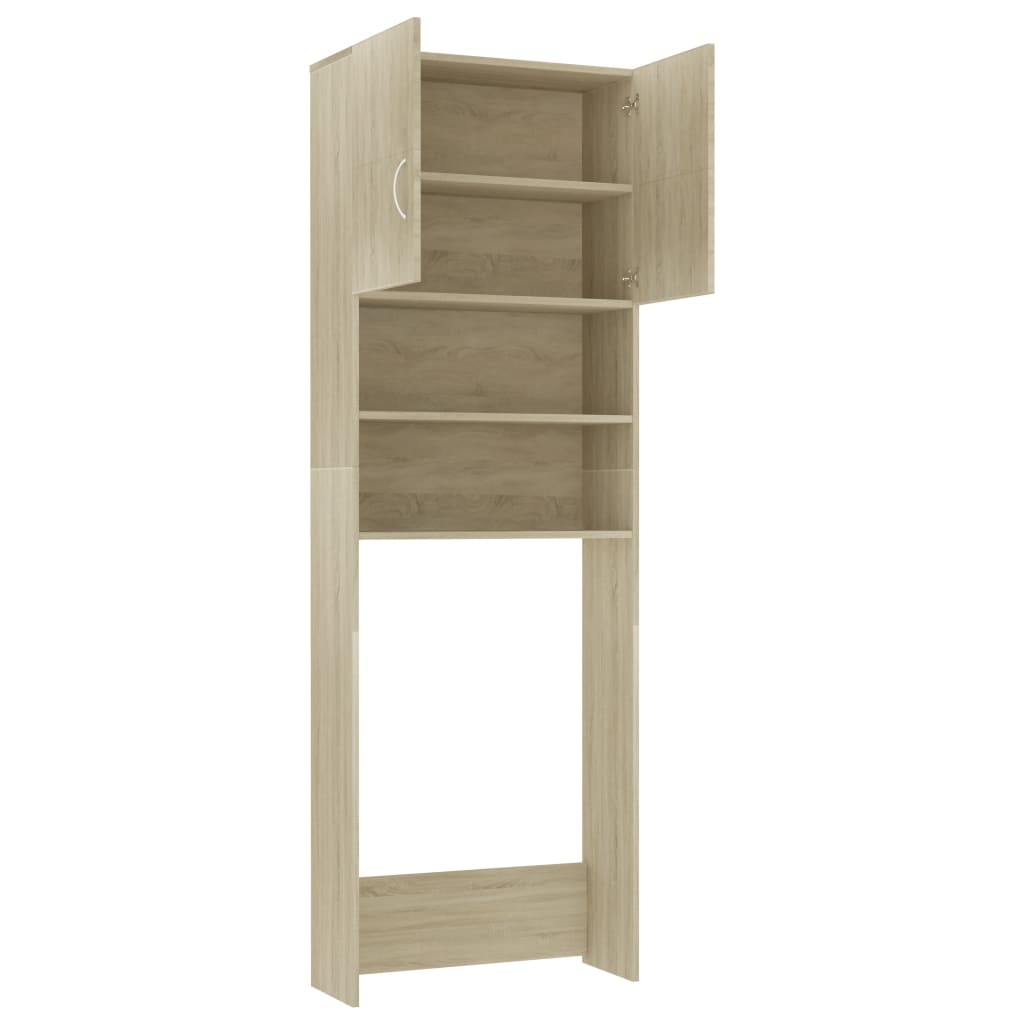 NNEVL Washing Machine Cabinet Sonoma Oak 64x25.5x190 cm Chipboard