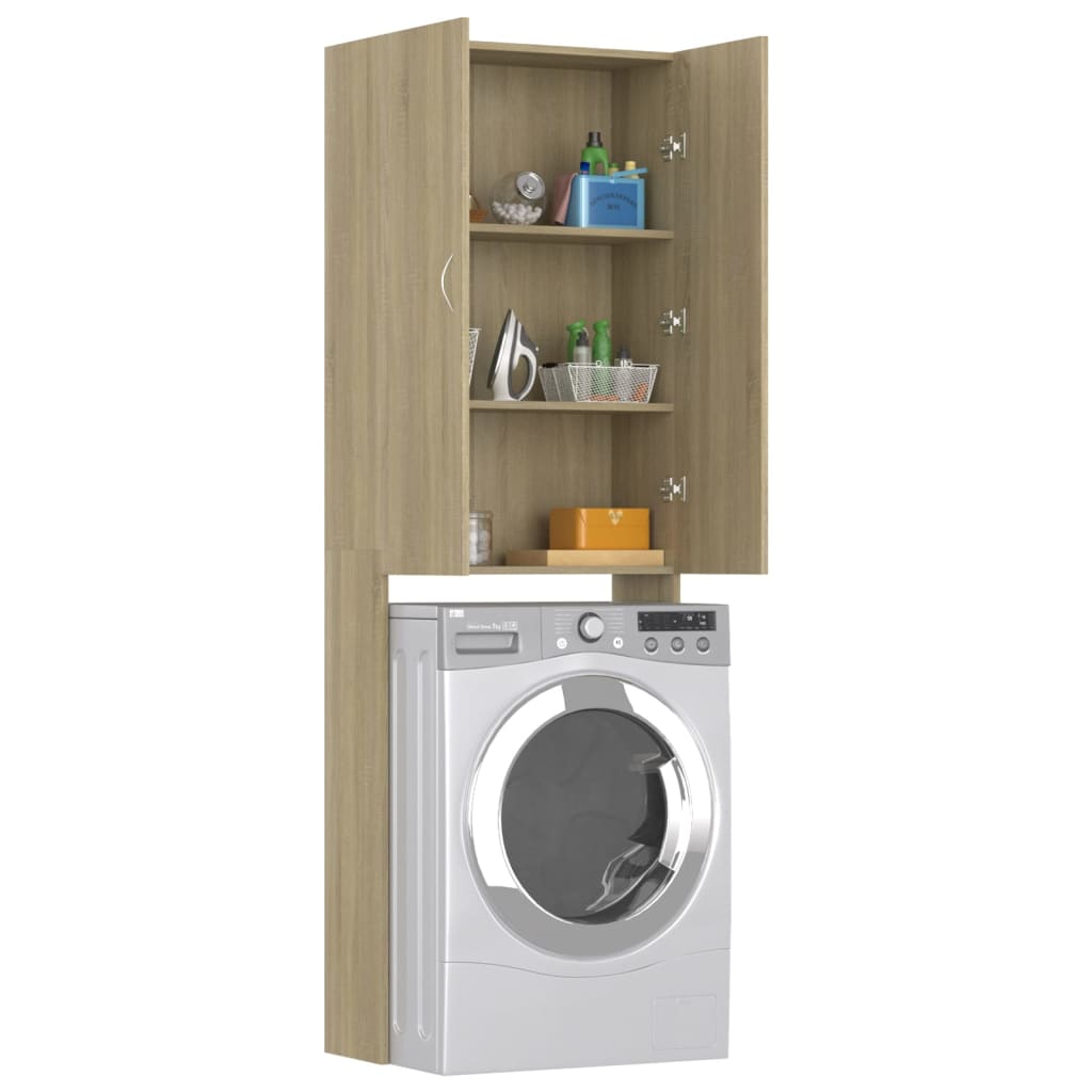 NNEVL Washing Machine Cabinet Sonoma Oak 64x25.5x190 cm