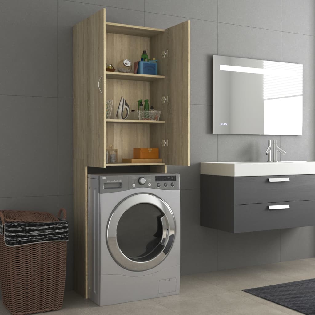 NNEVL Washing Machine Cabinet Sonoma Oak 64x25.5x190 cm