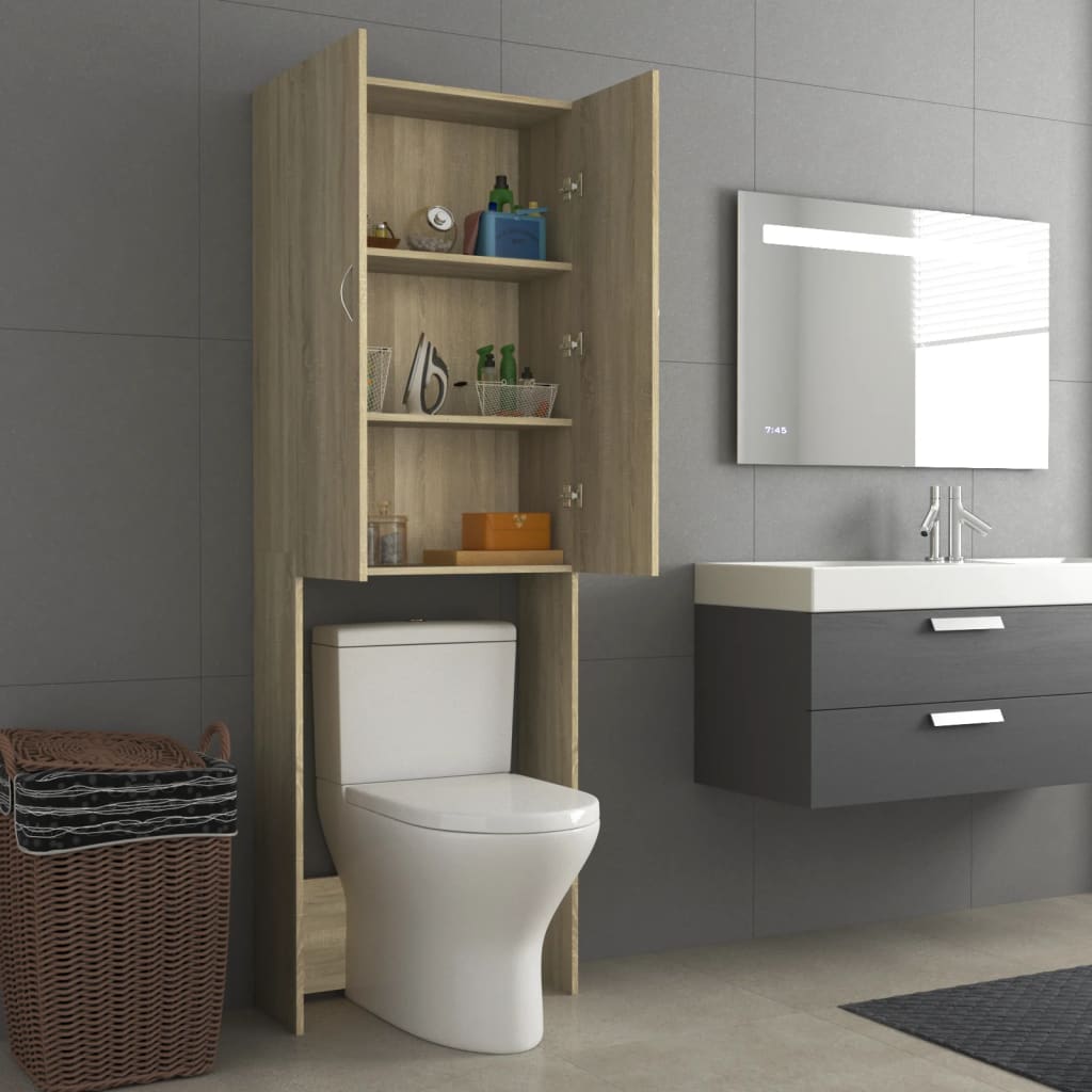 NNEVL Washing Machine Cabinet Sonoma Oak 64x25.5x190 cm