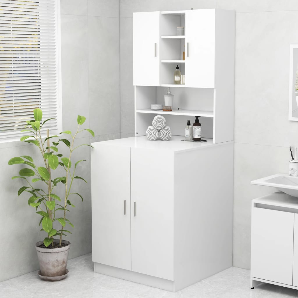 NNEVL Washing Machine Cabinet White 70.5x25.5x90 cm