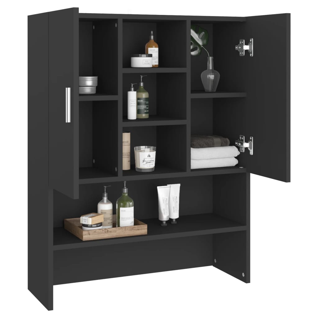 NNEVL Washing Machine Cabinet Black 70.5x25.5x90 cm