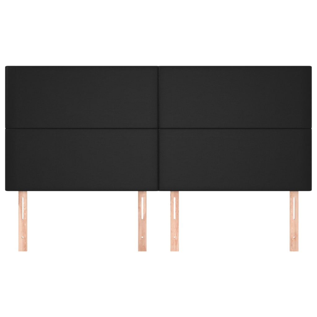 NNEVL Headboards 4 pcs Black 80x5x78/88 cm Faux Leather