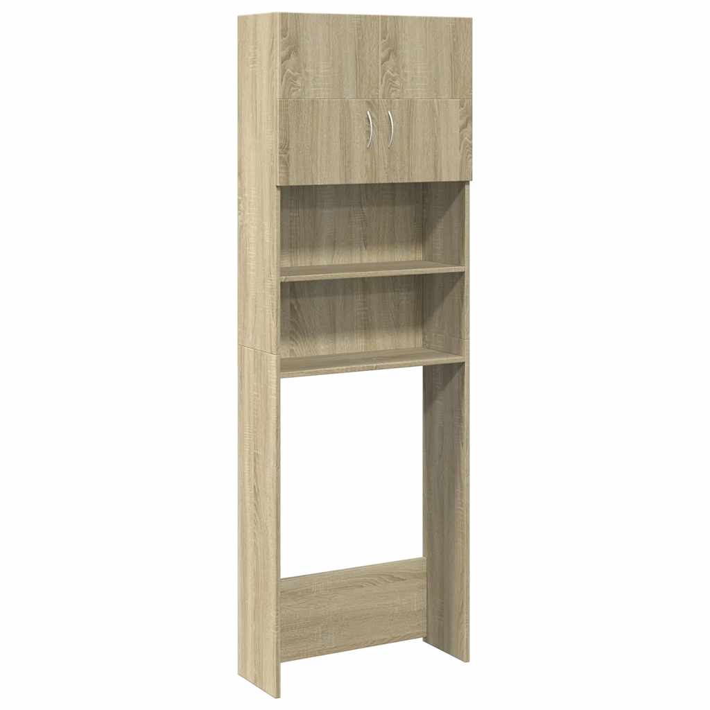 NNEVL Washing Machine Cabinet Sonoma Oak 64x25.5x190 cm Engineered Wood