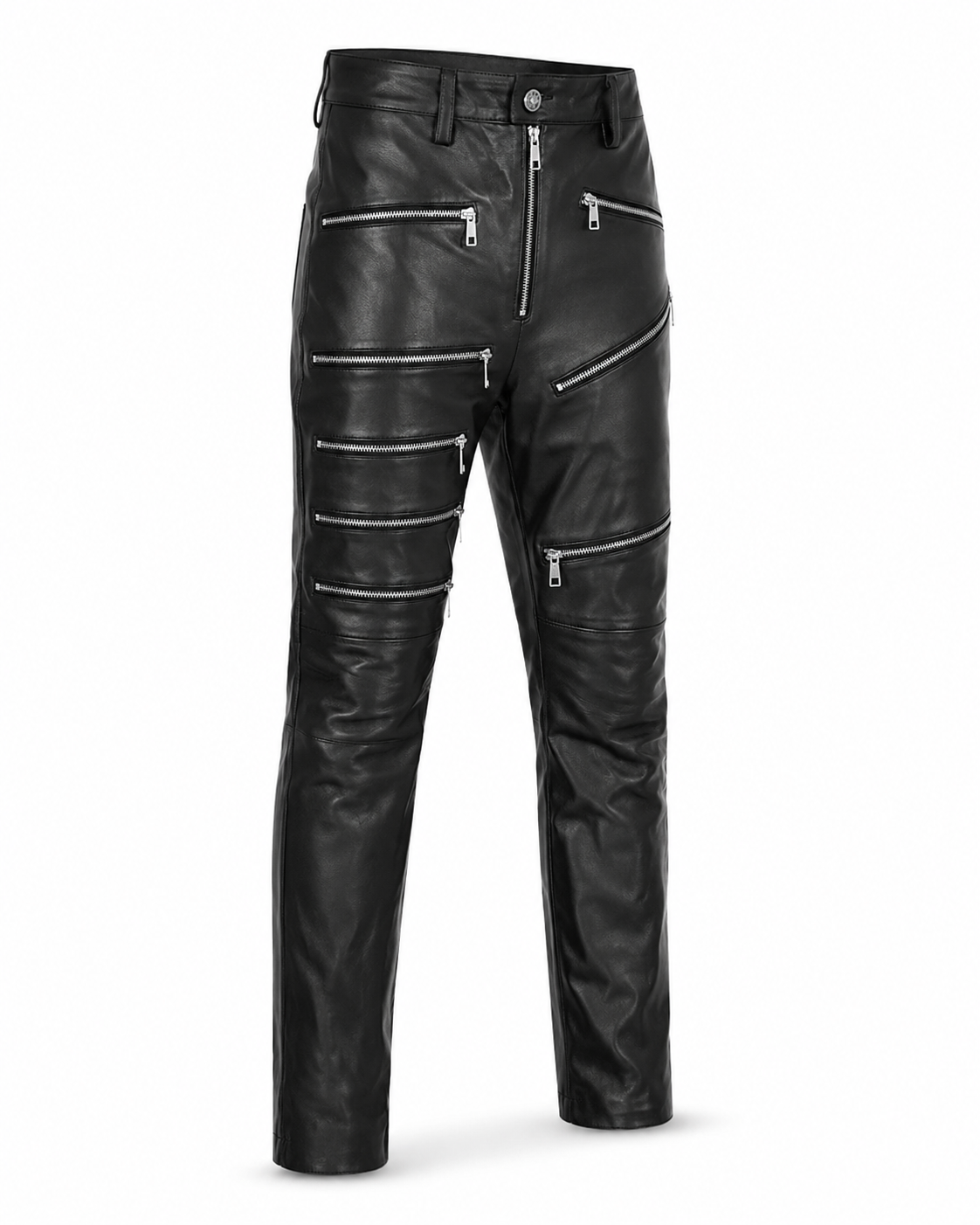 Real Leather Sheepskin Pants Black