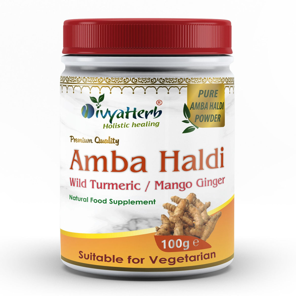 DivyaHerb Amba Haldi Powder 100 gram - Daily Wellness Support