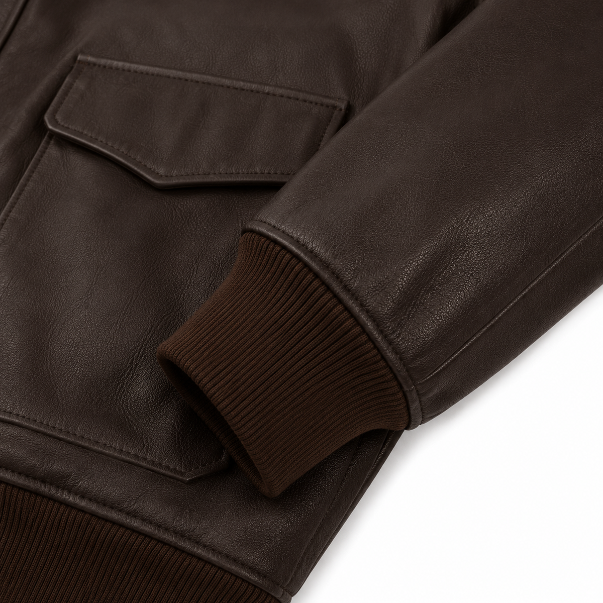 Men’s Wing Collar Leather Bomber Jacket
