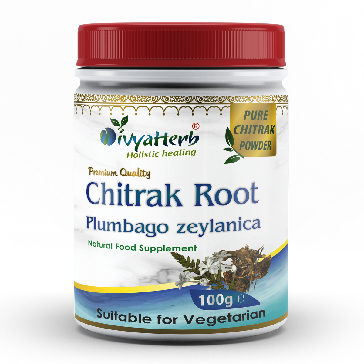 DivyaHerb Chitrak Root Powder 100 gram - Daily Wellness Support
