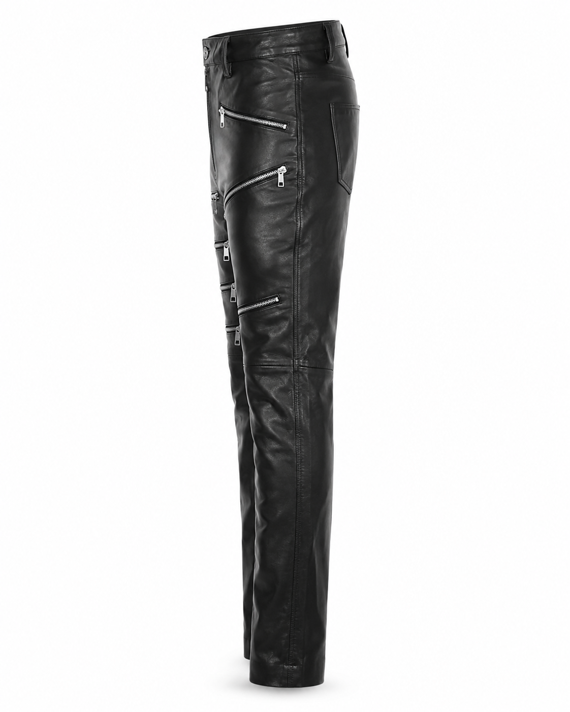 Real Leather Sheepskin Pants Black