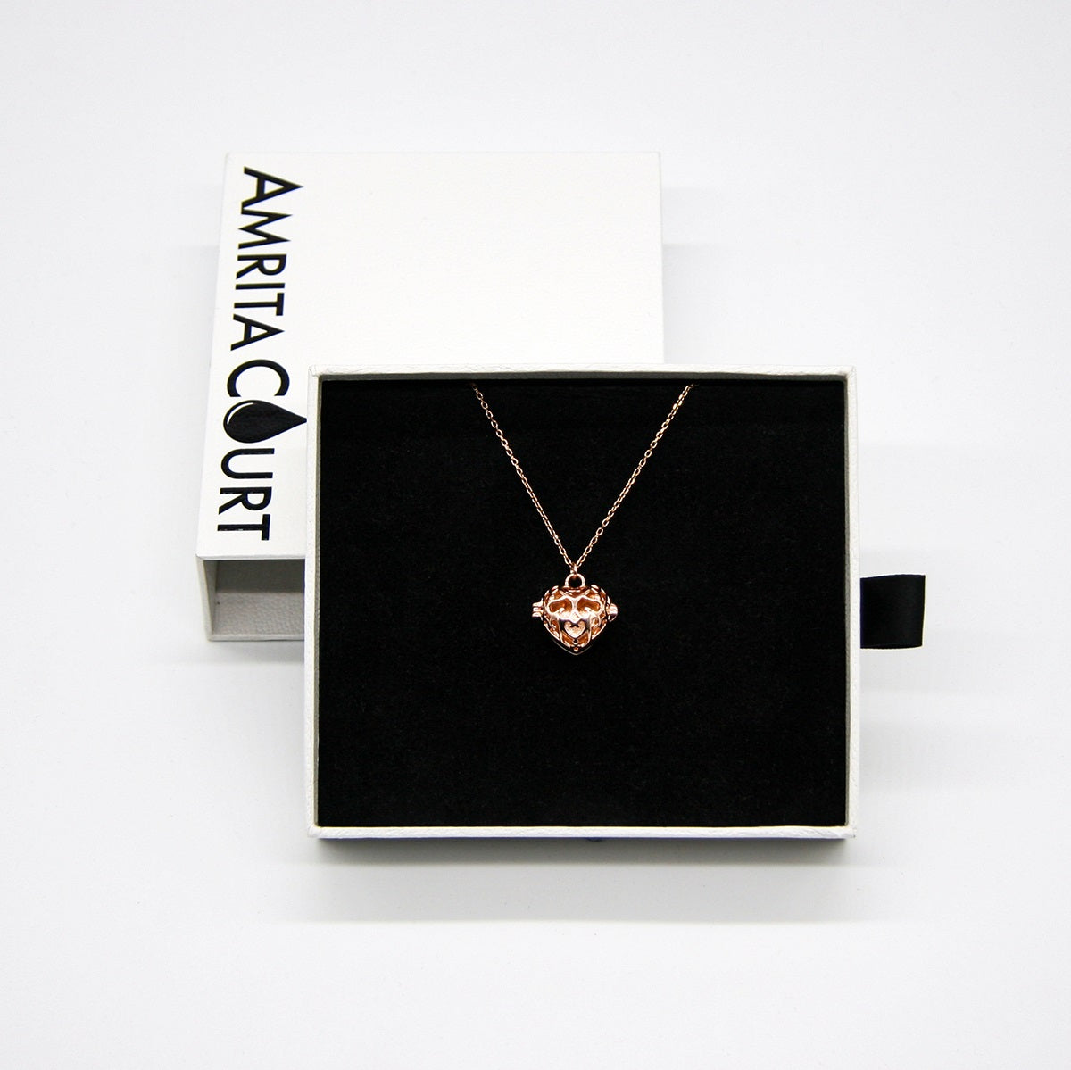 Love Heart Aroma Necklace | Energy & Healing | White Gold - Rose Gold | Love Gift
