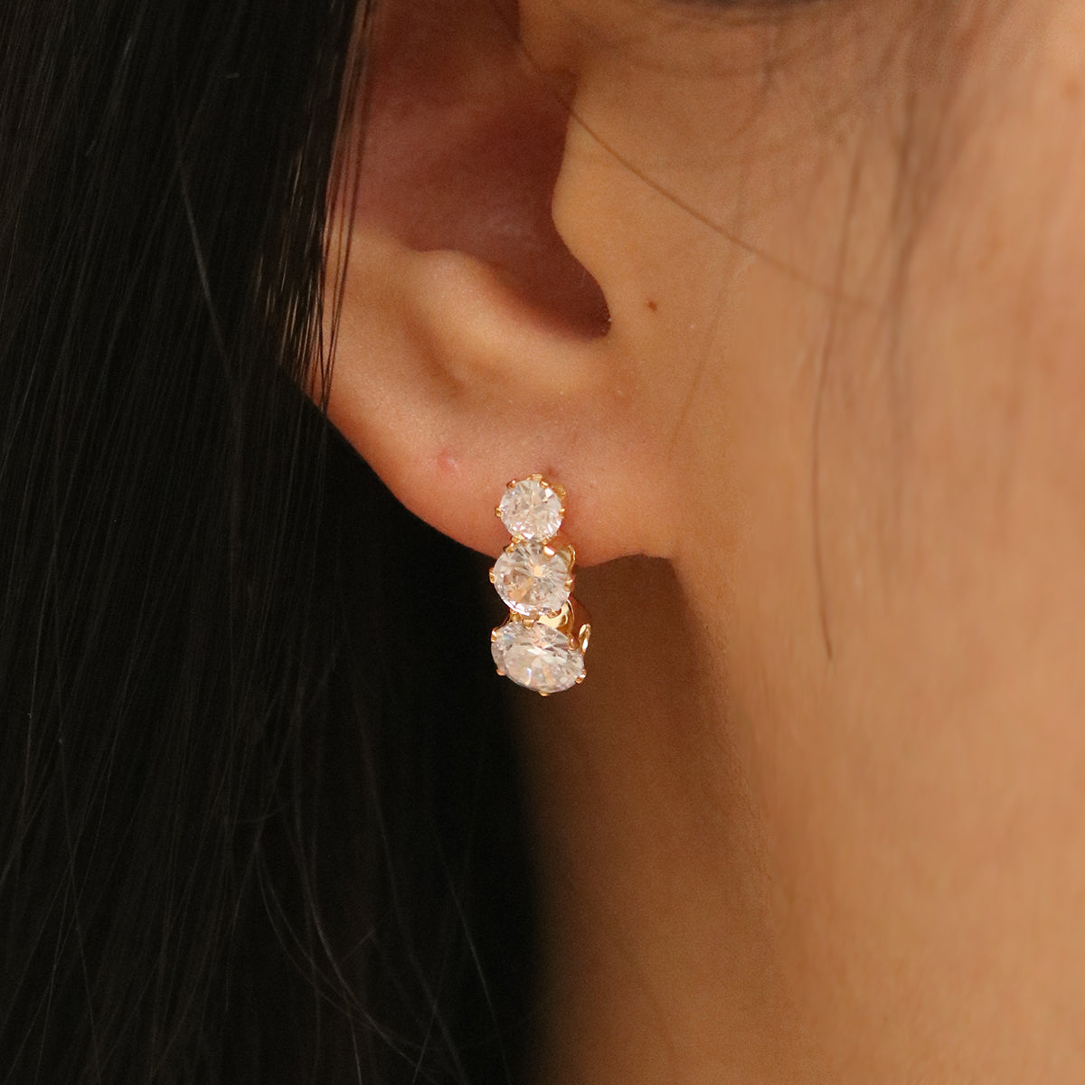 Triple Cubic Earrings