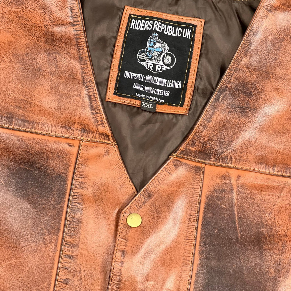 Men’s Waxed Brown Cowhide Fashion Leather Vest
