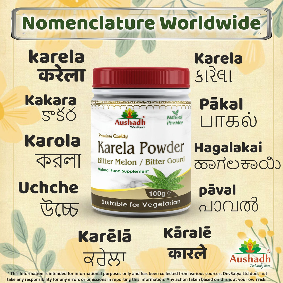 Aushadh Karela Powder 100 gram - Daily Wellness Support