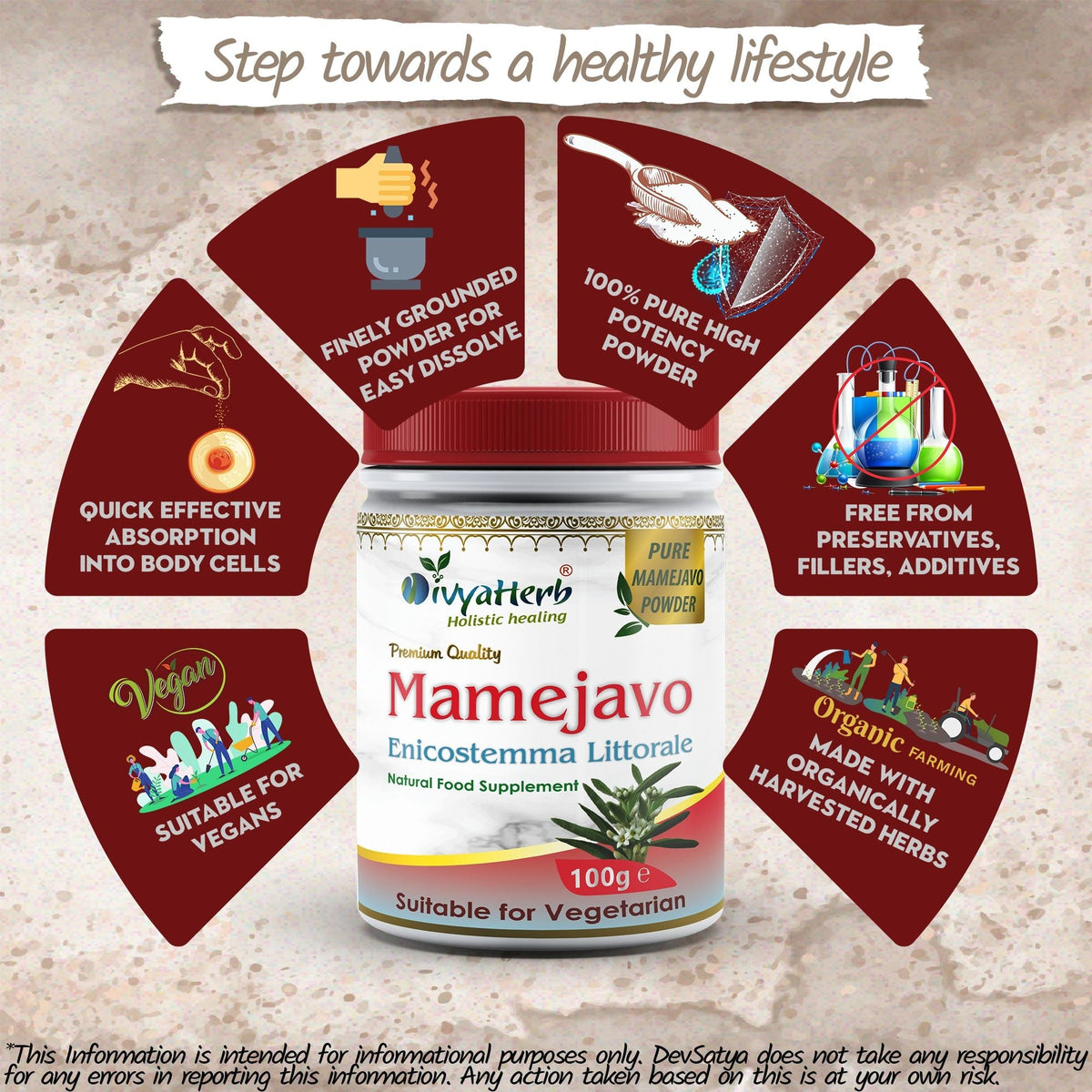 DivyaHerb Mamejavo Powder 100 gram - Daily Wellness Support