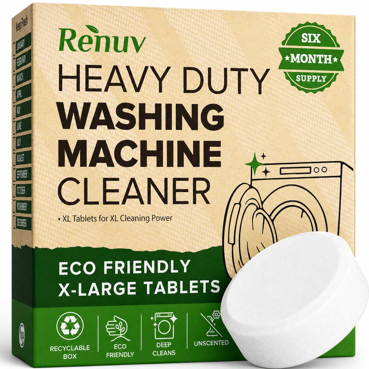 Washing Machine Cleaner Descaler Tablets - 6 XL Tablets