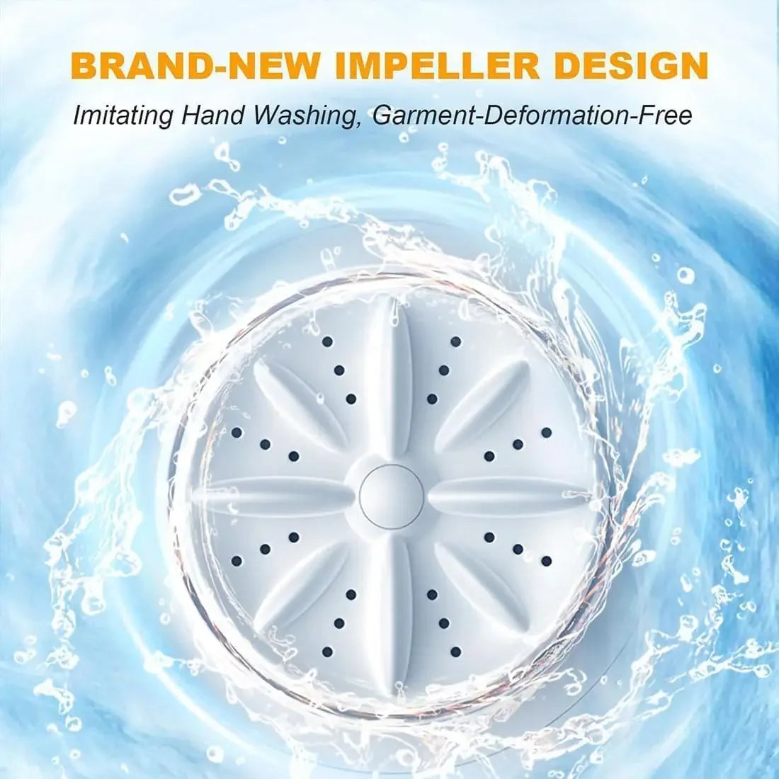 Wireless Mini Washing Machine 1L Portable Laundry Bucket White