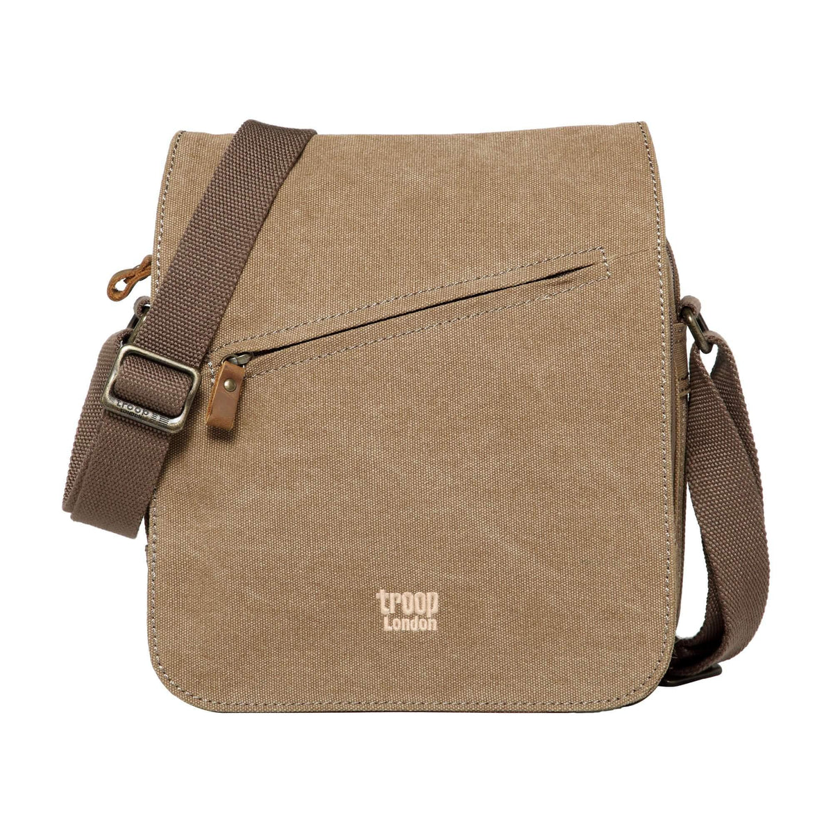 Canvas Flap Crossbody Bag with Shoulder Pad | TRP0238