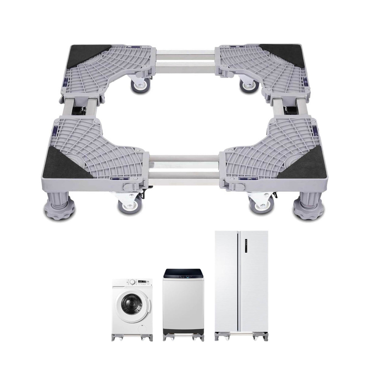Tooleroo Washing Machine Stand - Wheeled Adjustable Fridge and Appliance Base