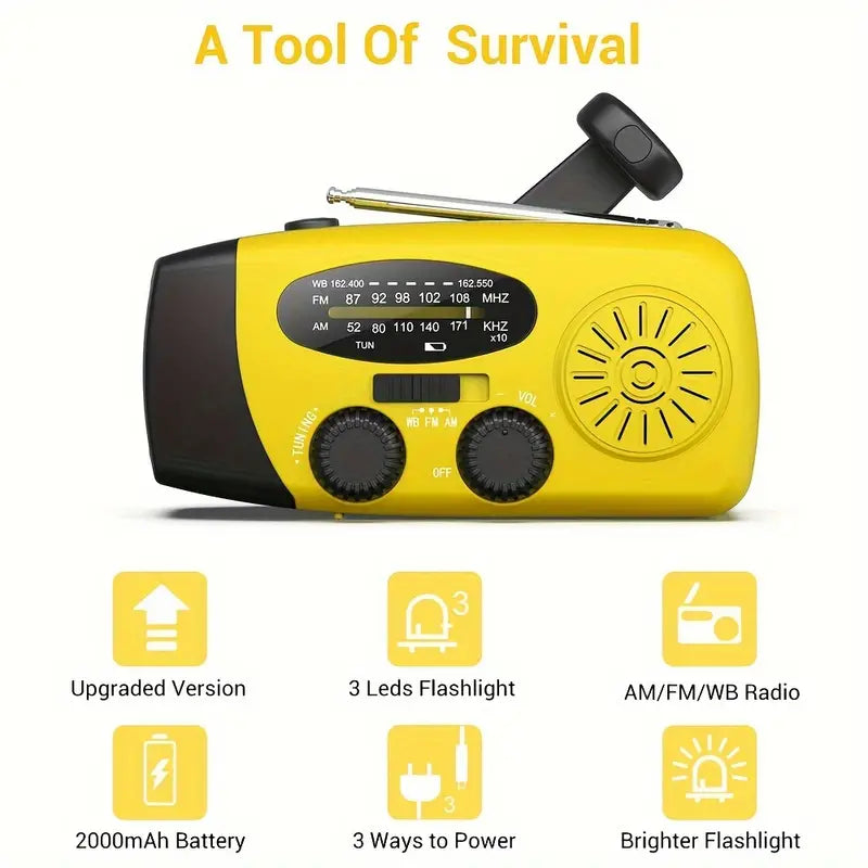 Emergency Hand Crank Radio with Power Bank Phone Charger