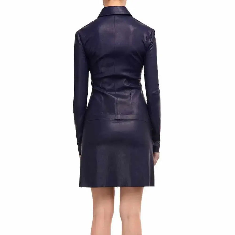 Women’s Black Leather Mini Party Dress