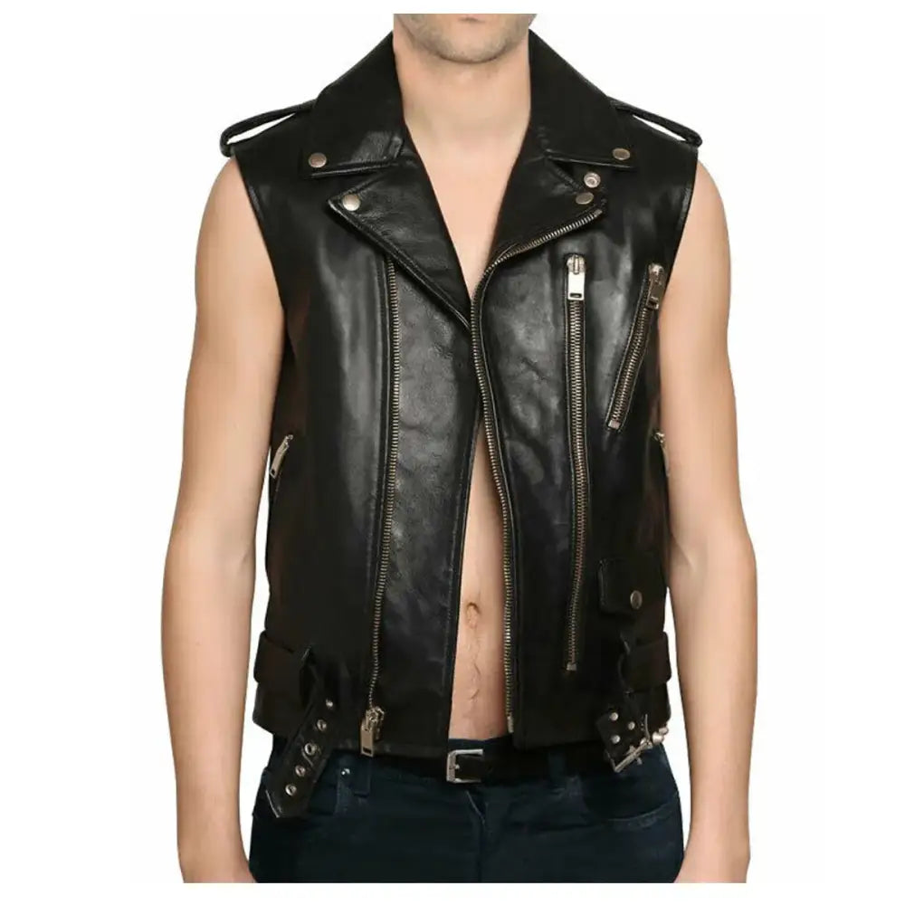Men’s Leather Motorcycle Club Vest