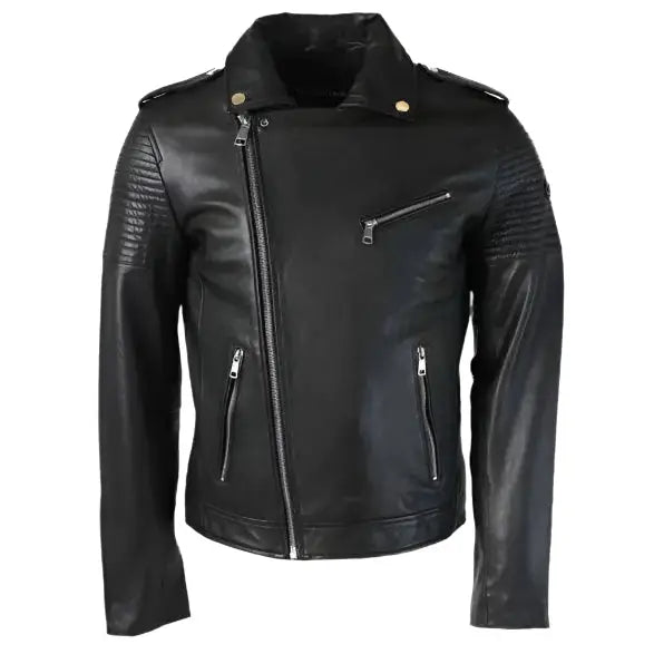 Men’s Black Quilted Leather Perfecto Jacket