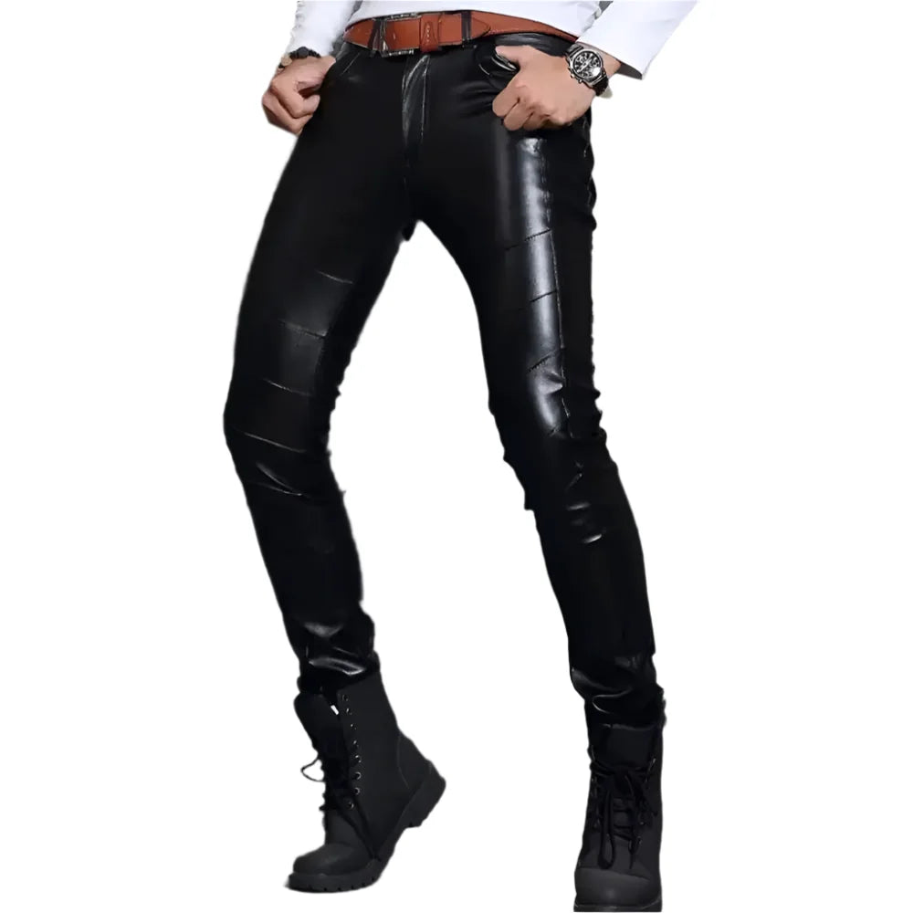 Men’s Skin Tight Leather Motorcycle Pants