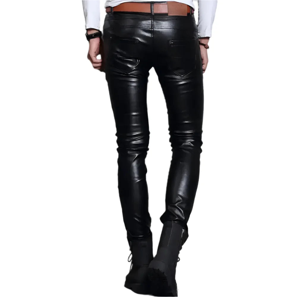 Men’s Skin Tight Leather Motorcycle Pants