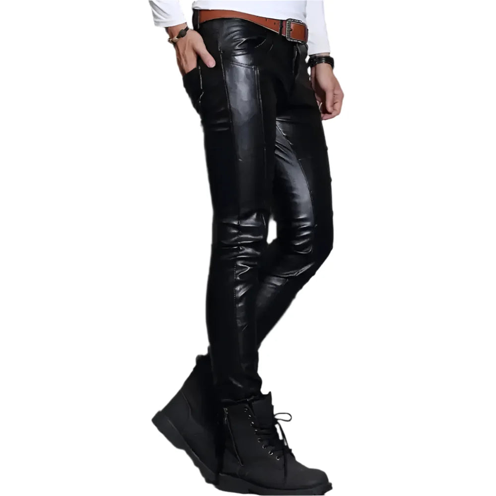 Men’s Skin Tight Leather Motorcycle Pants