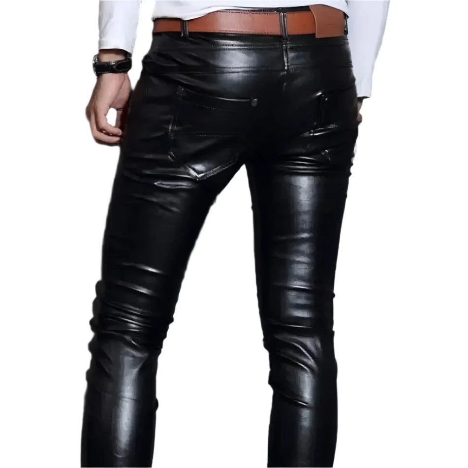 Men’s Skin Tight Leather Motorcycle Pants