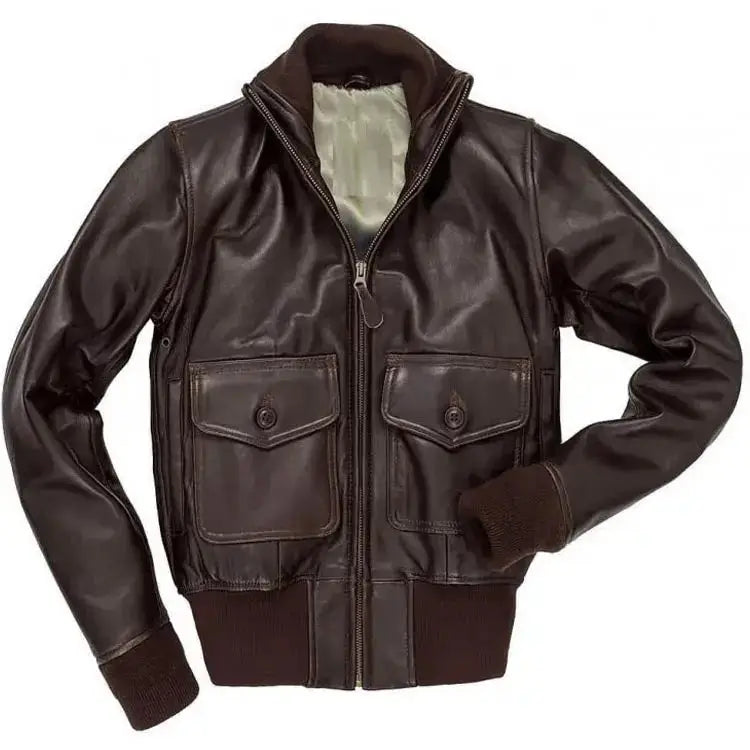 Women’s Vintage Brown Leather Bomber Jacket